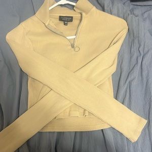cropped quarter zip long sleeved